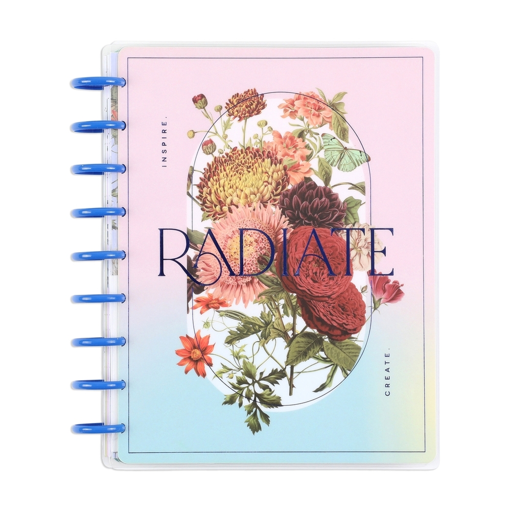 Floral Radiate Notebook with Blue Binding